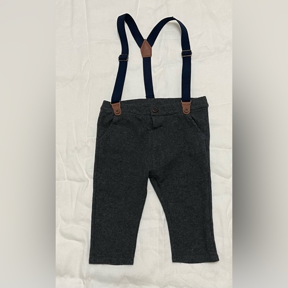 Zara Bottoms Zara Baby Boys Trousers With Suspenders Poshmark